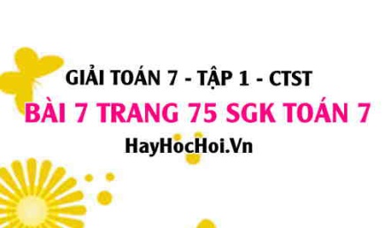 Giải bài 7 trang 75 Toán 7 Tập 1 SGK Chân trời sáng tạo